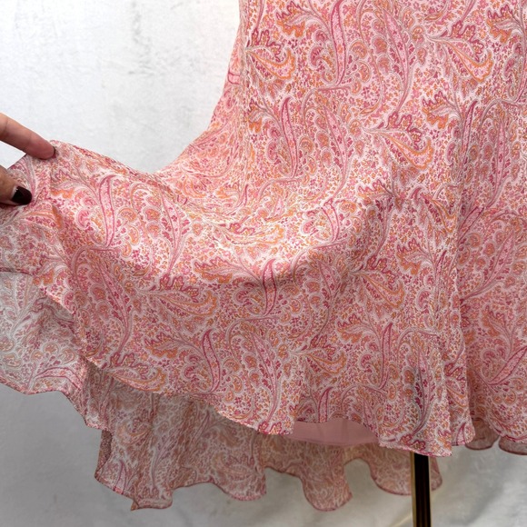 NWT Ann Taylor Silk Paisley Midi Dress Petite 8 Wedding Guest Romantic Feminine - Picture 2 of 10